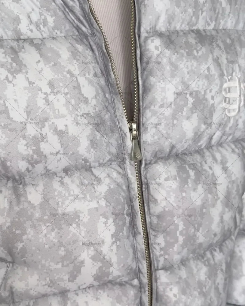 Herren Puffer Jacke. Schwarz/Grau